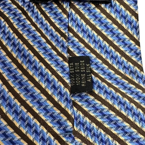 Jhane Barnes Tie Mens 100% Silk Striped Made in  Italy 60" long - Picture 6 of 7